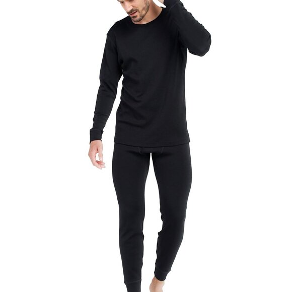 Men's 100% Merino Wool Thermal Base Layer Set Lightweight Midweight Activewear
